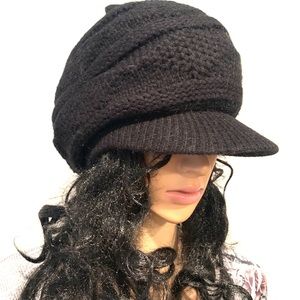 Knit winter warm beanie visor hat